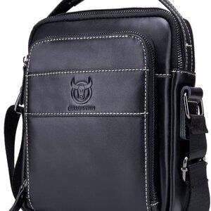 Genuine Leather Shoulder Bag Small Men Messenger Pack Handbag Sling Crossbody Ba